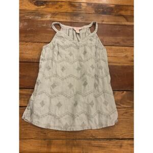 Saint Tropez West Linen Boho Tank Top Size Small